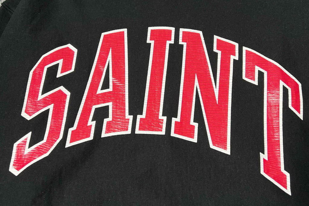 Saint Michael Logo-Print Cotton-Blend Jersey Hoodie