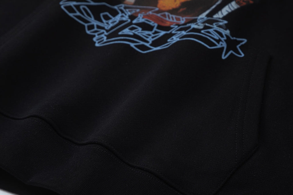 Off White Black Cotton Hoodie
