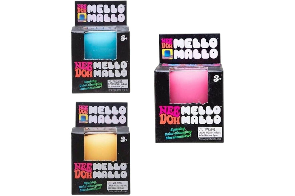 NeeDoh Mello Mallo Squishy Toy Set - 3-Pack, Blue/Pink/Yellow