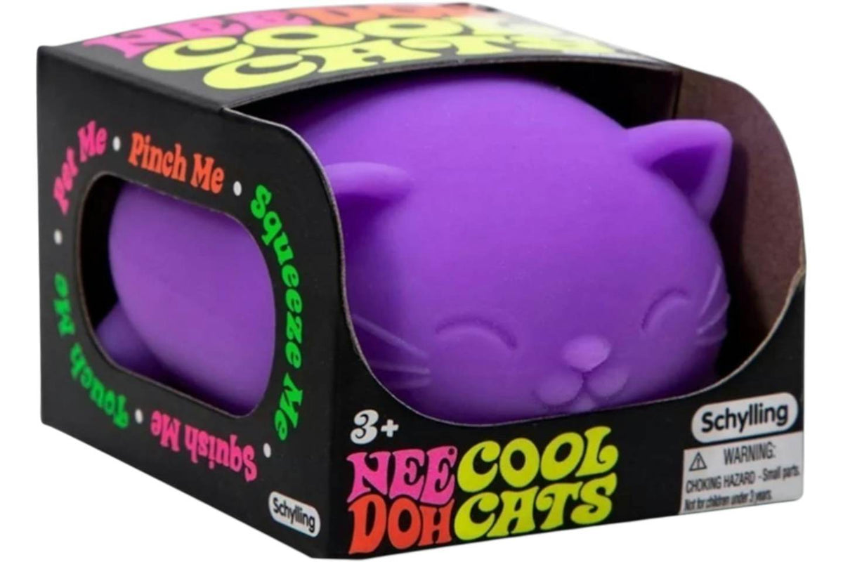NeeDoh Cool Cat Squishy Toy - Purple