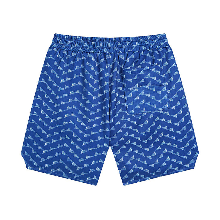 Rhude Letter Embroidered Hip Hop  Casual Split Shorts