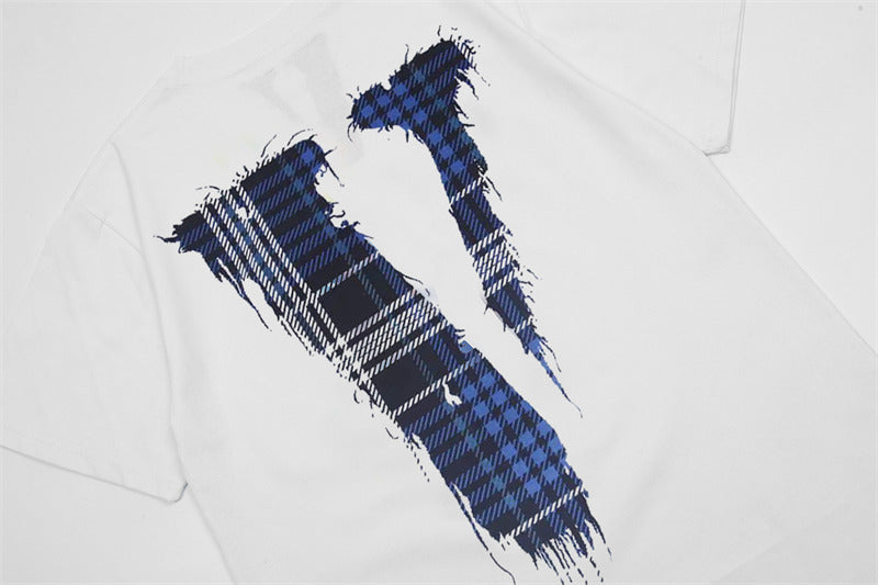 VLONE Plaid Cloth Logo T-Shirt