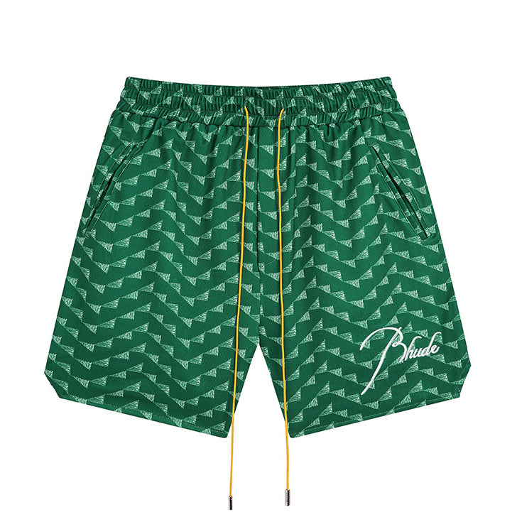 Rhude Letter Embroidered Hip Hop  Casual Split Shorts