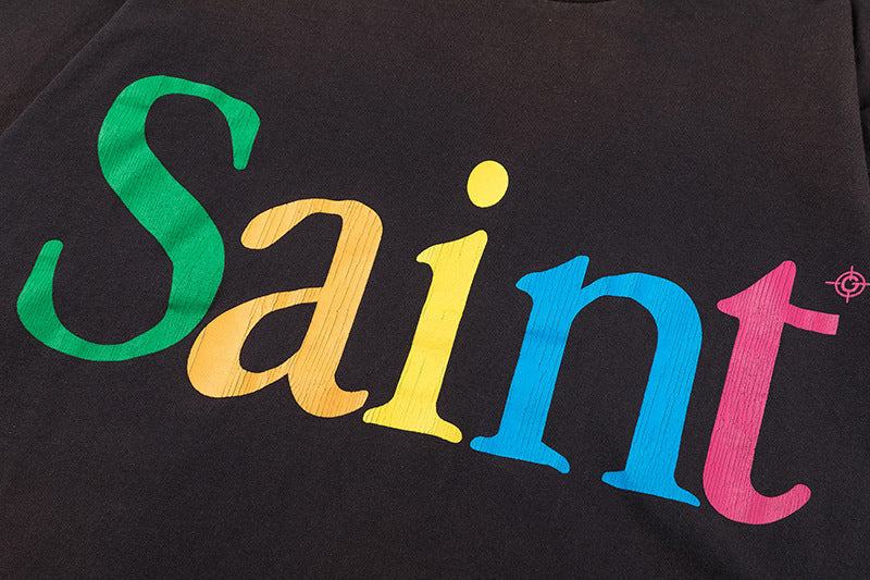 Saint Michael Letter Logo Print T-Shirt